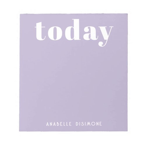 Simple Modern Motivational Personalized  Lilac Notepad