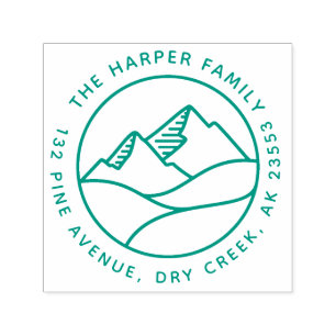 Simple Modern Mountain Landscape Family Address Self-inking Stamp