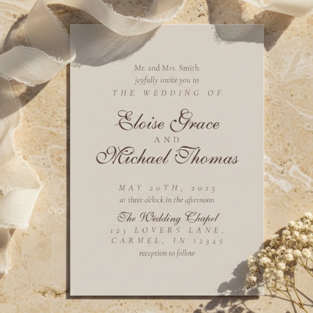 Simple Modern Mousse Brown Wedding Invitation (Simple Modern Mousse Brown Wedding Invitation
)