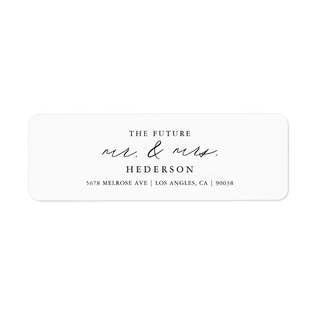 Simple Modern Mr And Mrs Return Address Label (Front)