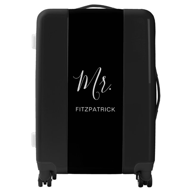 Simple Modern Mr Groom Newlywed Elegant Luggage (Front)