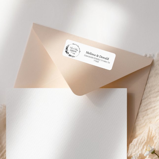 Simple Modern Mr & Mrs Script Address Label (Creator Uploaded)