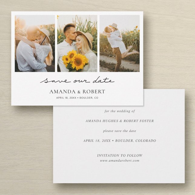 Simple Modern Multi Photo Collage Save the Date (Creator Uploaded)