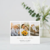 Simple Modern Multi Photo Collage Save the Date Announcement Postcard (Standing Front)