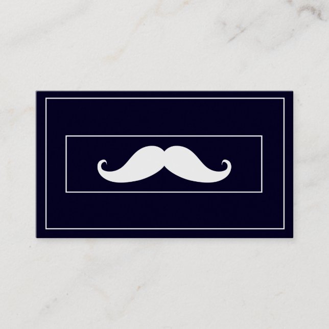 Simple Modern Mustache Barber Shop Mini Business C Business Card (Front)