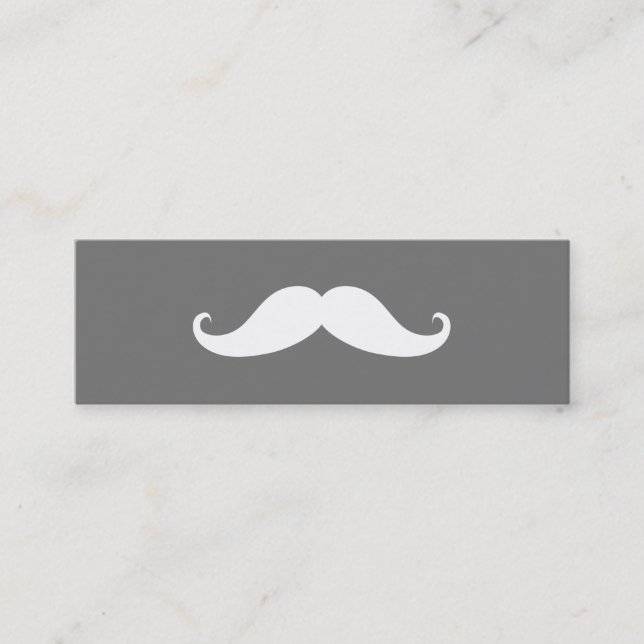 Simple Modern Mustache Barber Shop Mini Business C Card (Front)