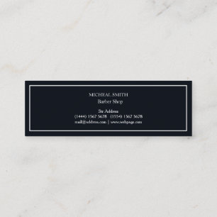 Simple Modern Mustache Barber Shop Mini Business C Card