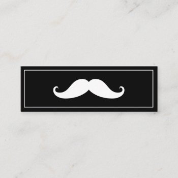 Simple Modern Mustache Barber Shop Mini Business C Mini Business Card by sunbuds at Zazzle