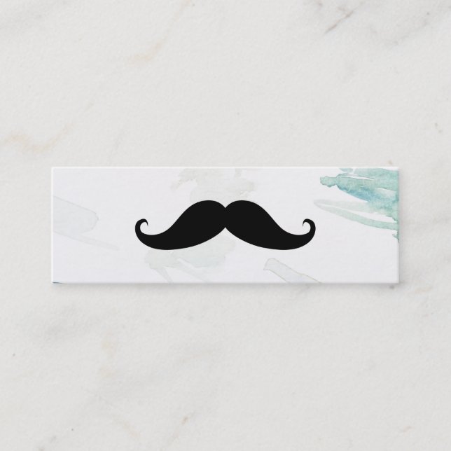 Simple Modern Mustache Barber Shop Mini Business C Mini Business Card (Front)