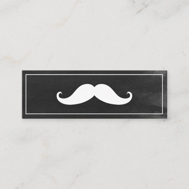 Simple Modern Mustache Barber Shop Mini Business Card (Front)
