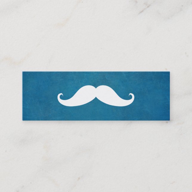 Simple Modern Mustache Barber Shop Mini Business Card (Front)