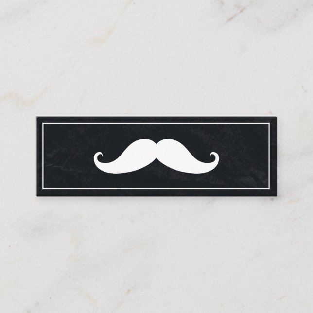 Simple Modern Mustache Barber Shop  Mini Business Card (Front)