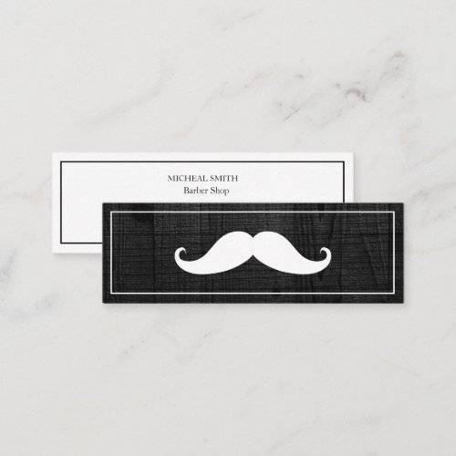 Simple Modern Mustache Barber Shop Mini Mini Business Card