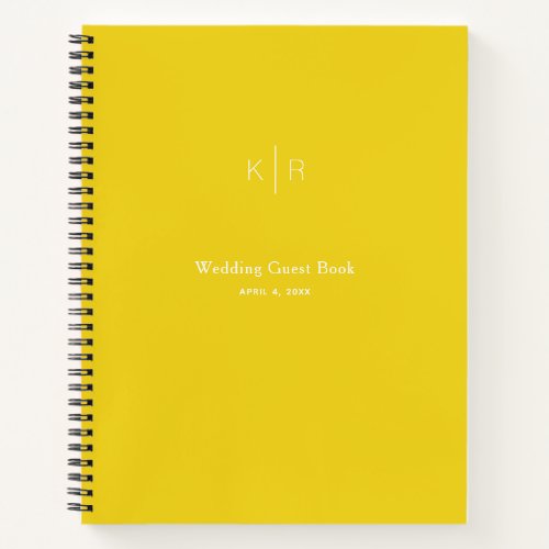 Simple Modern Mustard Yellow Wedding Guest Book