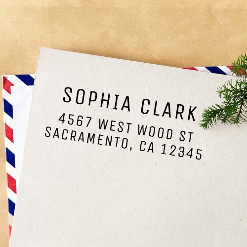Simple Modern Name and Return Address Self_inking Stamp