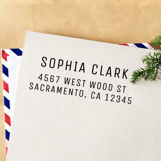 Simple Modern Name and Return Address Self-inking Stamp (Creator Uploaded)