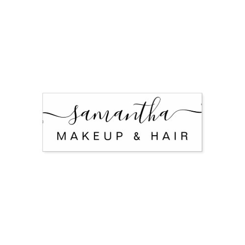 Simple modern name typography hair makeup self_inking stamp