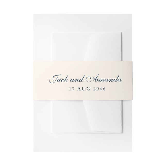 Simple Modern Navy Blue Invitation Belly Bands Invitation Belly Band (Front Example)