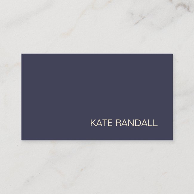 Simple Modern Navy Blue Professional Business Card