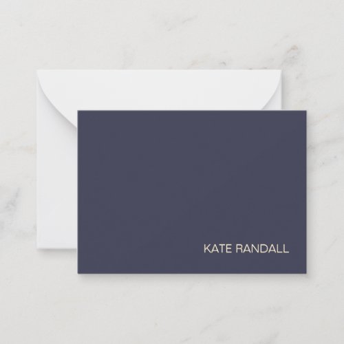 Simple Modern Navy Blue Professional Note Card