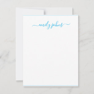 Simple Modern Navy Blue Script Professional Note Card