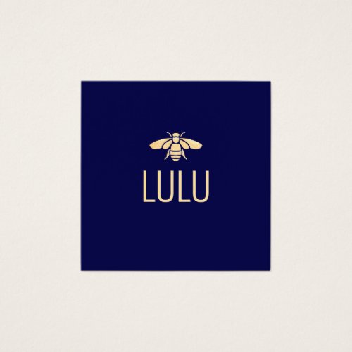 Simple Modern Navy Minimalist Gold Bee Logo