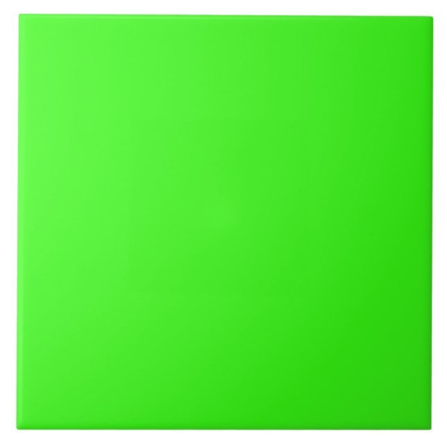 Simple Modern Neon Fluorescent Green Ceramic Tile (Front)