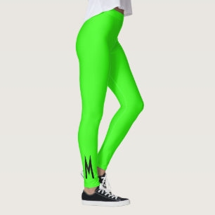 Simple Modern Neon Fluorescent Green Leggings