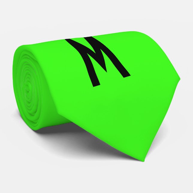 Simple Modern Neon Fluorescent Green Neck Tie (Rolled)