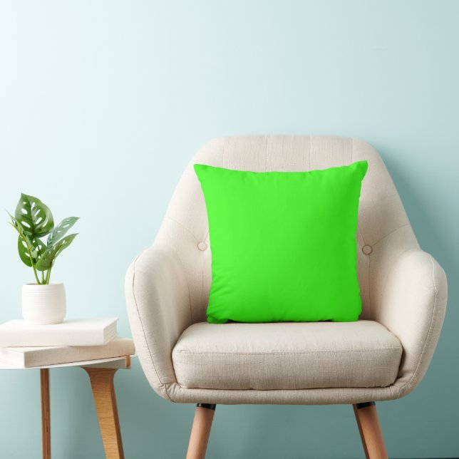 Simple Modern Neon Fluorescent Green Throw Pillow (Chair)