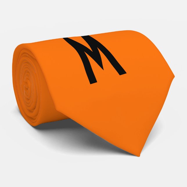 Simple Modern Neon Fluorescent Orange Neck Tie (Rolled)