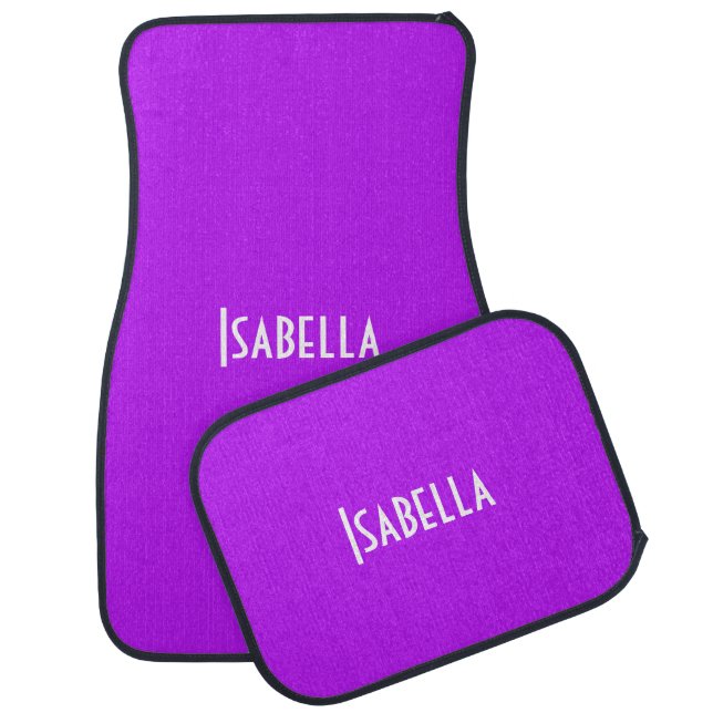 Simple Modern Neon Fluorescent Purple Car Floor Mat (Set)