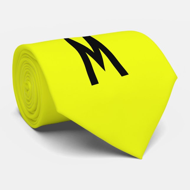 Simple Modern Neon Fluorescent Yellow Neck Tie (Rolled)