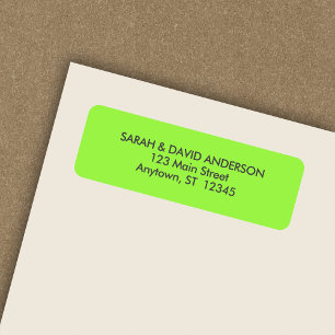 Simple Modern Neon Green Return Address Label
