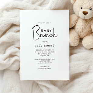 Simple Modern Neutral Baby Brunch Invitation