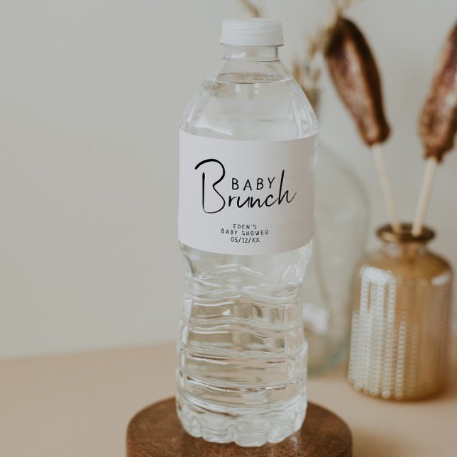 Simple Modern Neutral Baby Brunch Water Bottle Label (Creator Uploaded)