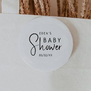 Simple Modern Neutral Baby Shower Button