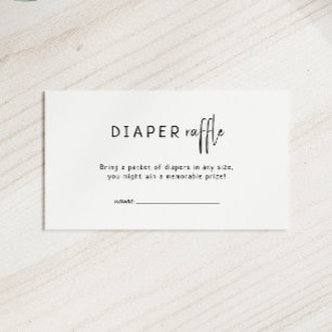 Simple Modern Neutral Baby Shower Diaper Raffle Enclosure Card