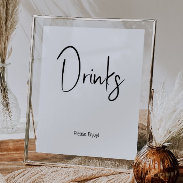 Simple Modern Neutral Baby Shower Drinks Sign (Creator Uploaded)