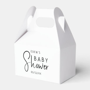 Simple Modern Neutral Baby Shower Favor Box