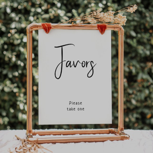Simple Modern Neutral Baby Shower Favors Sign (Creator Uploaded)