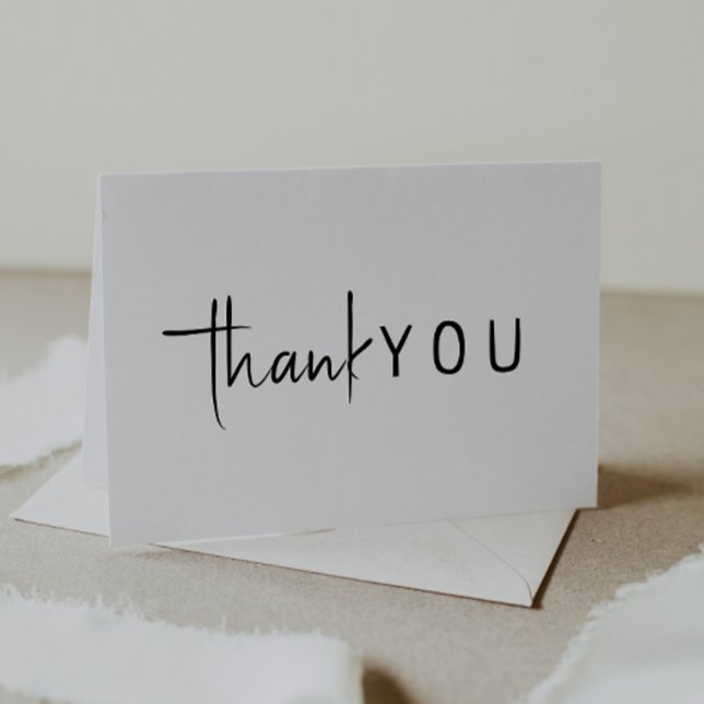 Simple Modern Neutral Baby Shower Folded Thank You Card (Creator Uploaded)