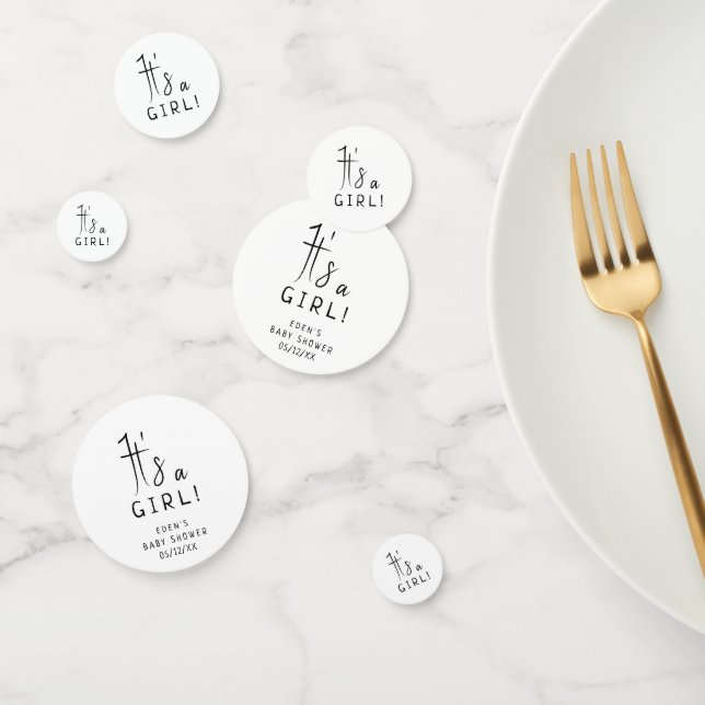 Simple Modern Neutral Baby Shower It's A Girl Confetti (Group)