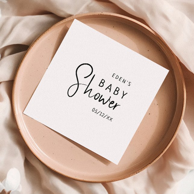 Simple Modern Neutral Baby Shower Napkins (Creator Uploaded)