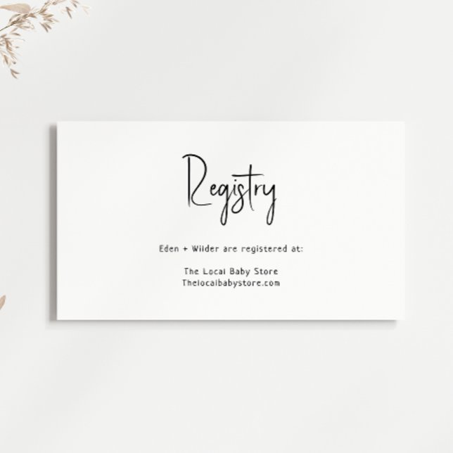 Simple Modern Neutral Baby Shower Registry Enclosure Card (Creator Uploaded)
