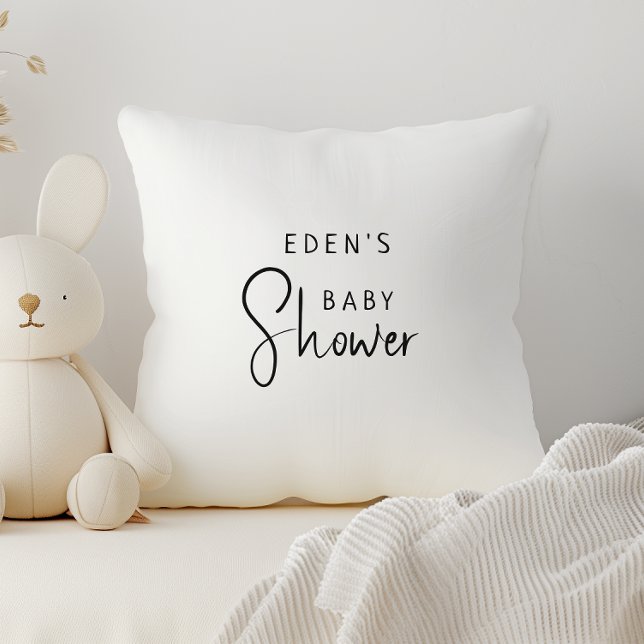 Simple Modern Neutral Baby Shower Throw Pillow (Creator Uploaded)