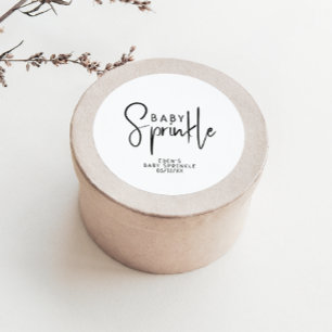 Simple Modern Neutral Baby Sprinkle Favor Classic Round Sticker