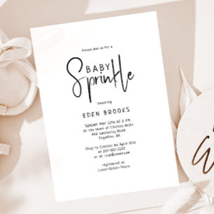 Simple Modern Neutral Baby Sprinkle Invitation