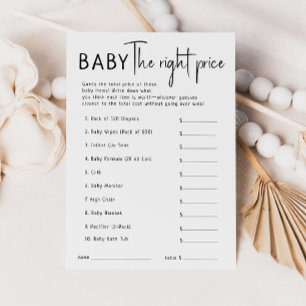 Simple Modern Neutral Baby The Right Price Card