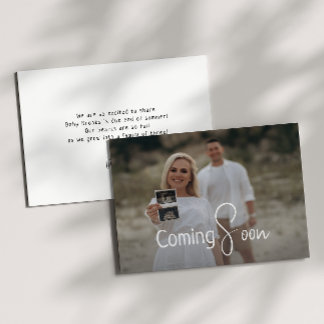 Simple Modern Neutral Coming Soon Pregnancy Announcement